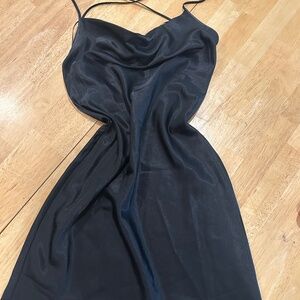 Black Satin Mini Dress